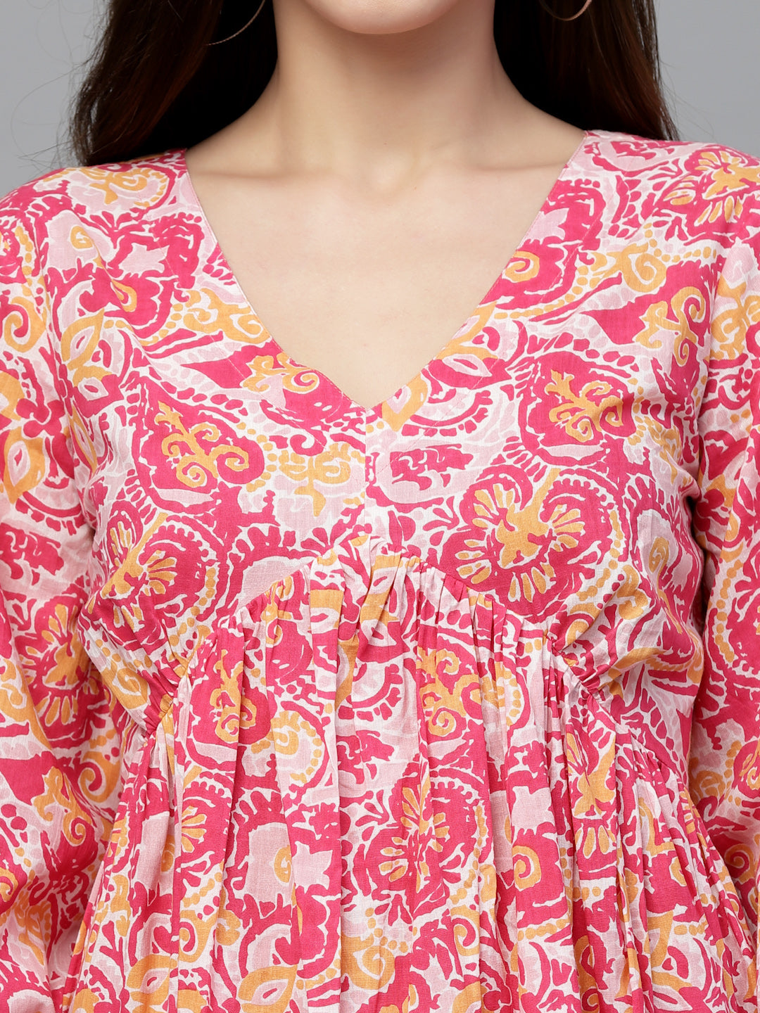 Floral printed Cotton Flared Dress
