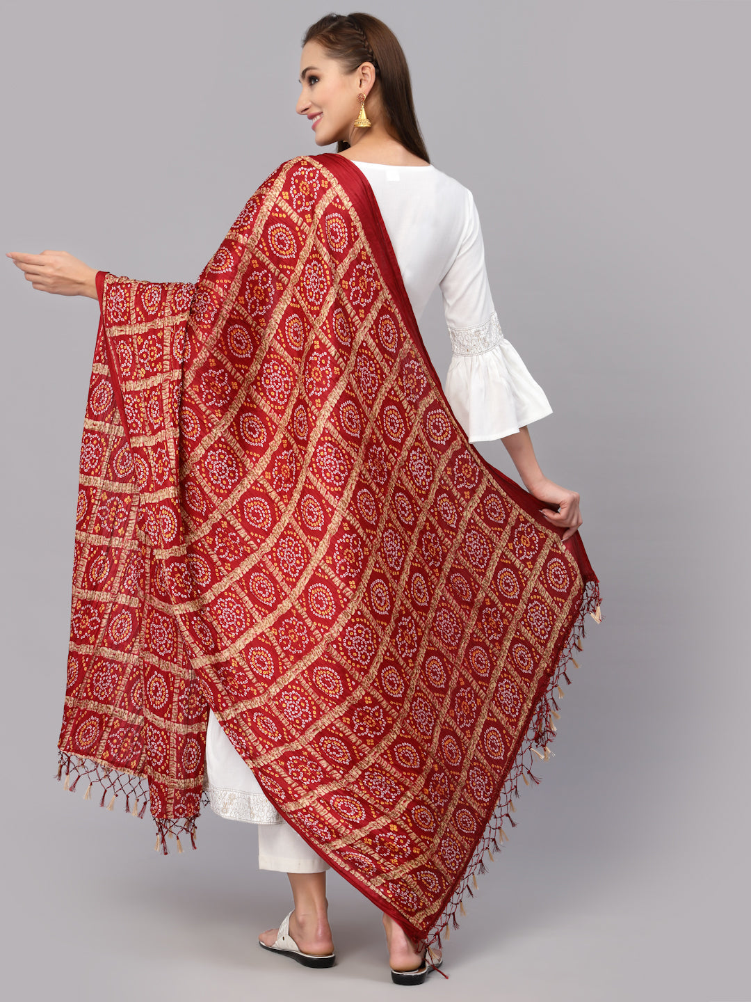 Bandhani Print Silk Blend Dupatta