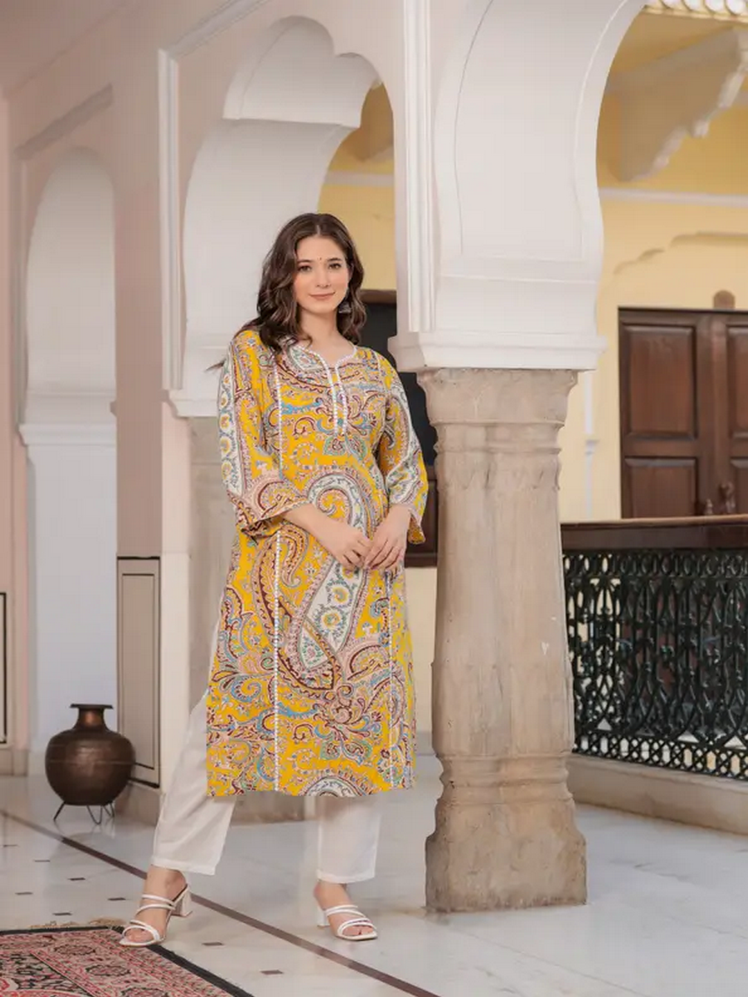 Printed Straight Rayon Kurta