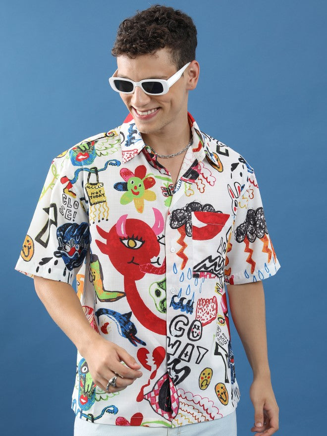 Men Oversized Fit Casual Shirt