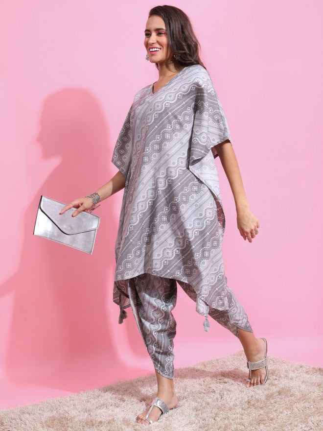 Women Grey Printed Kurta Set