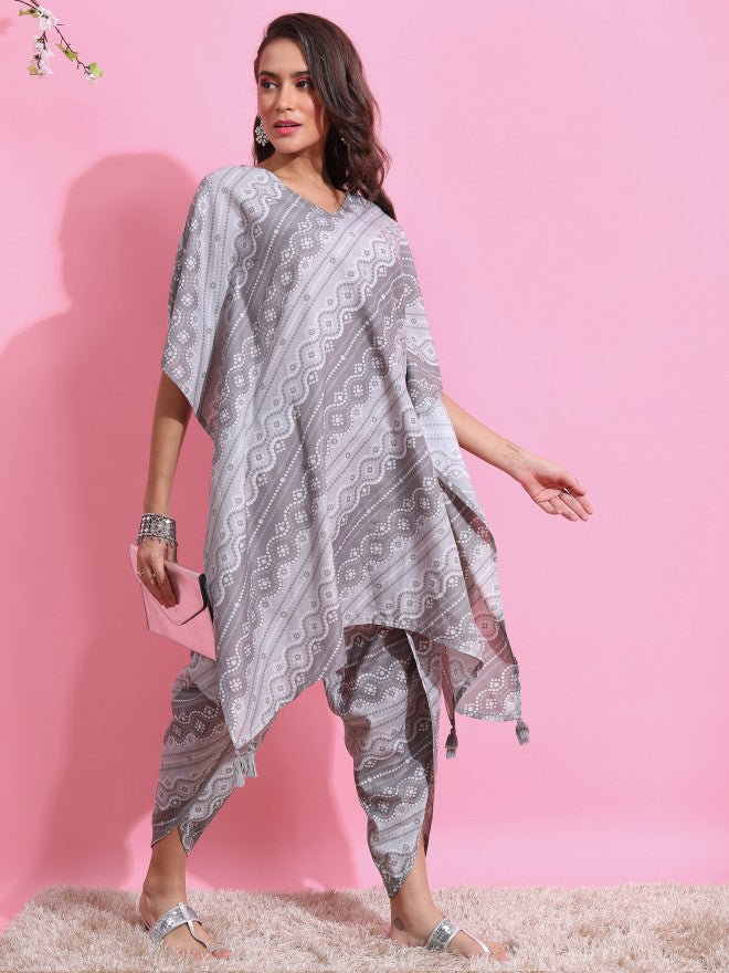 Women Grey Printed Kurta Set