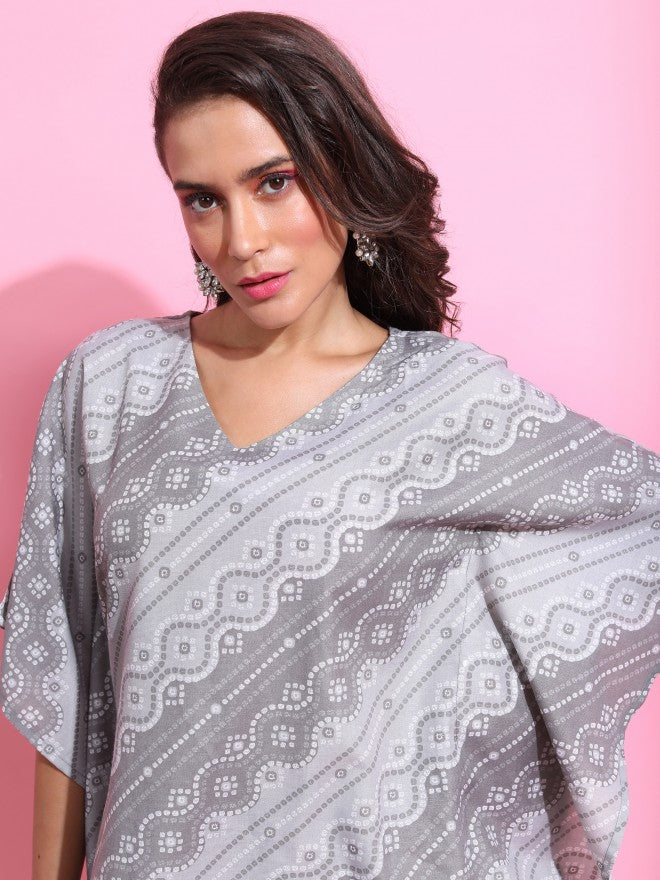 Women Grey Printed Kurta Set