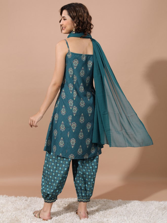 Women Teal Kurta Set