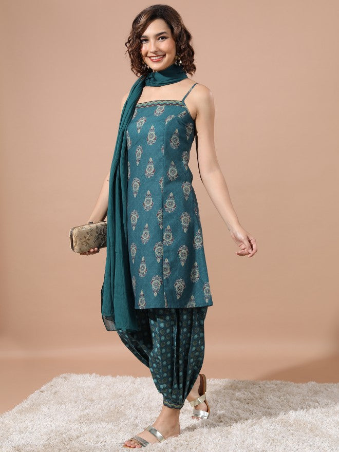 Women Teal Kurta Set