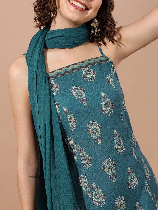 Women Teal Kurta Set