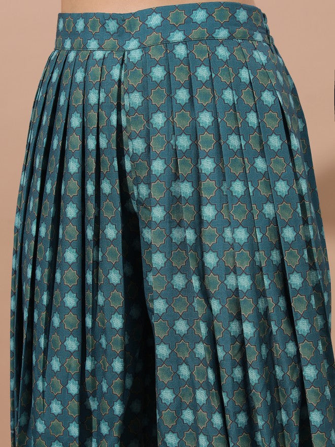 Women Teal Kurta Set