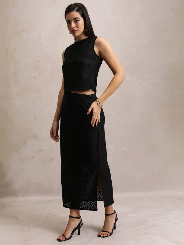 Black Top with Skirt Co-ords