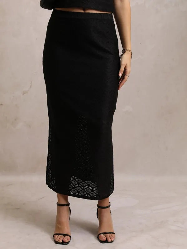 Black Top with Skirt Co-ords
