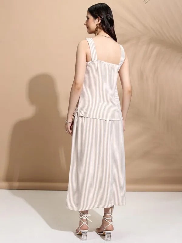 Peach Top and Skirt Co-ords