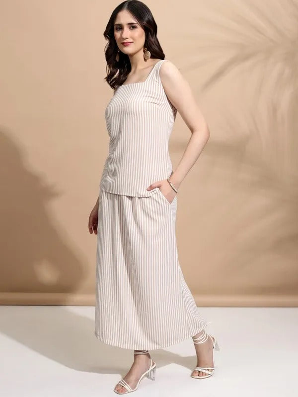 Peach Top and Skirt Co-ords
