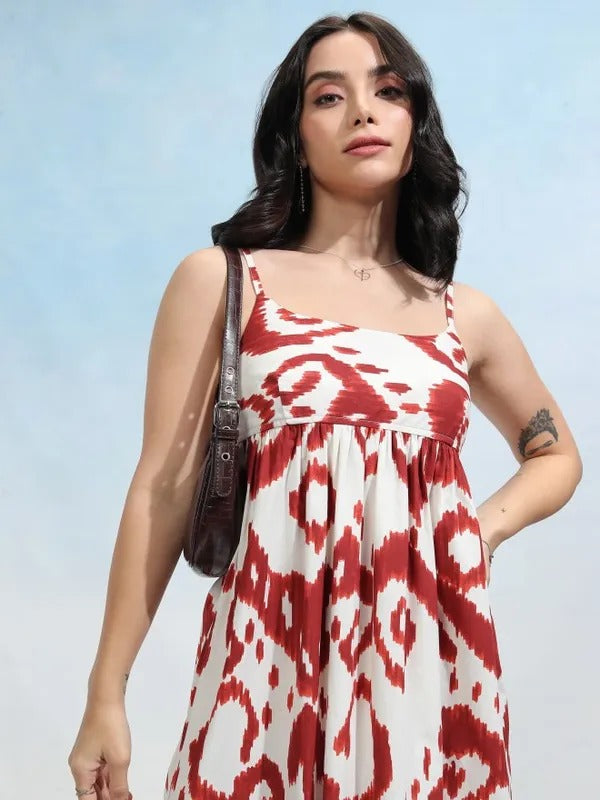 Red Multi Casual Dress