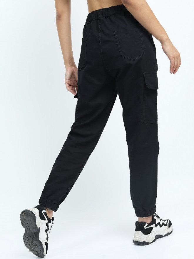 Women Black Jogger Non Stretchable Jeans