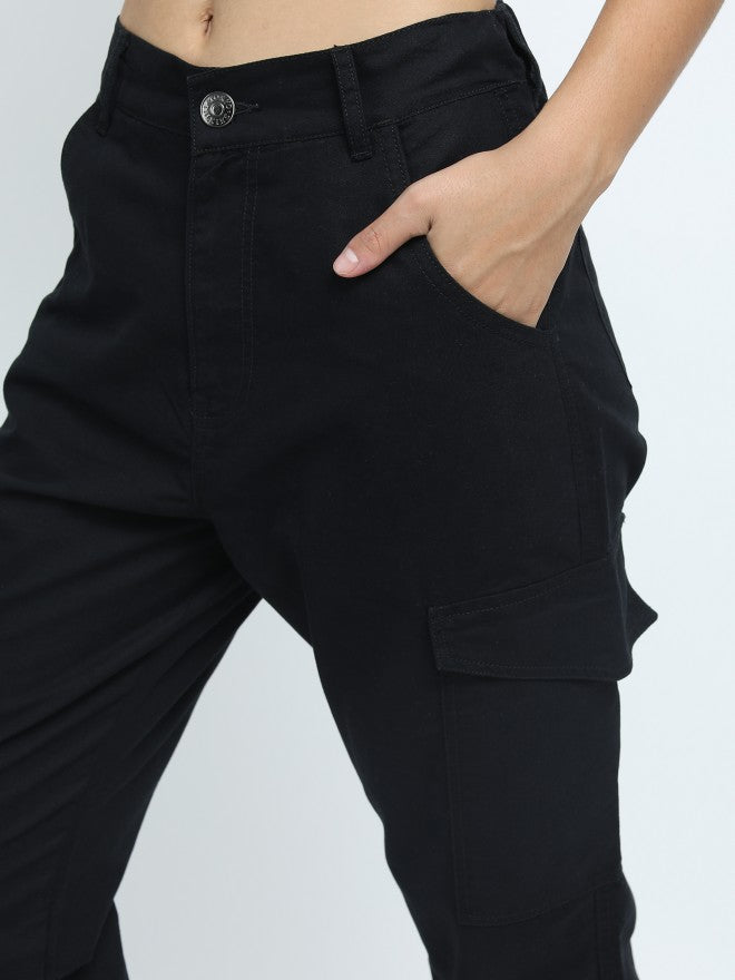 Women Black Jogger Non Stretchable Jeans