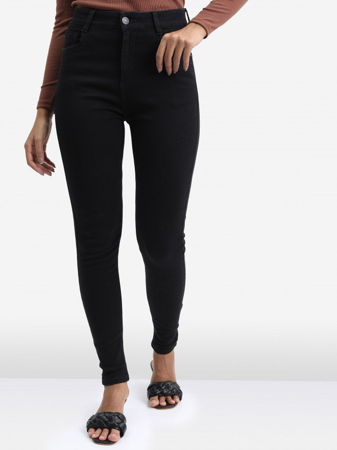 Women Black Skinny Fit Non Stretchable Jeans