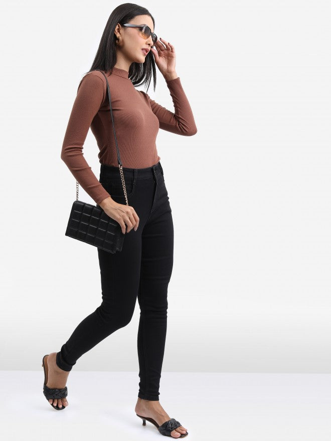 Women Black Skinny Fit Non Stretchable Jeans