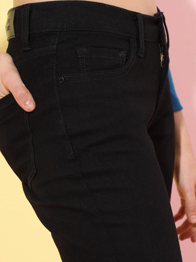 Women Black Skinny Fit Non Stretchable Jeans