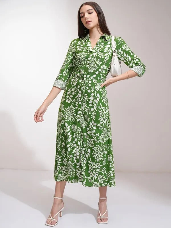 Green Printed Dress