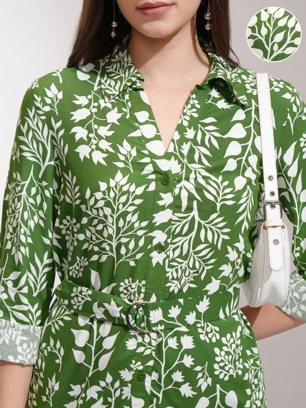 Green Printed Dress