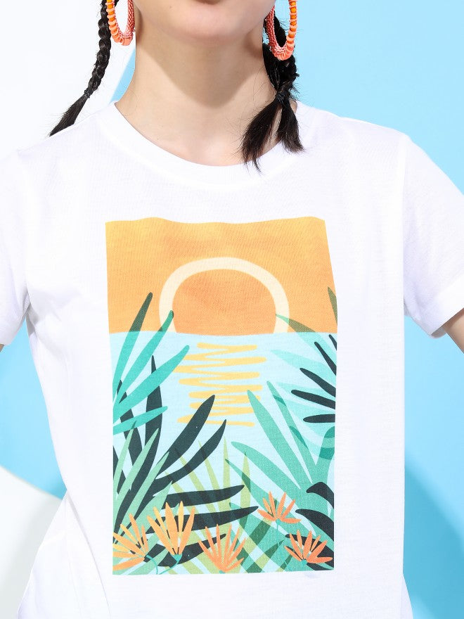 Women Printed Short Sleeve T-Shirt