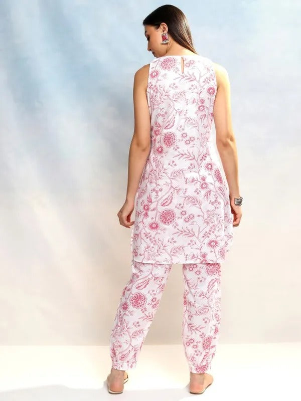 Cream/Pink Tunic with Trousers Co-Ords