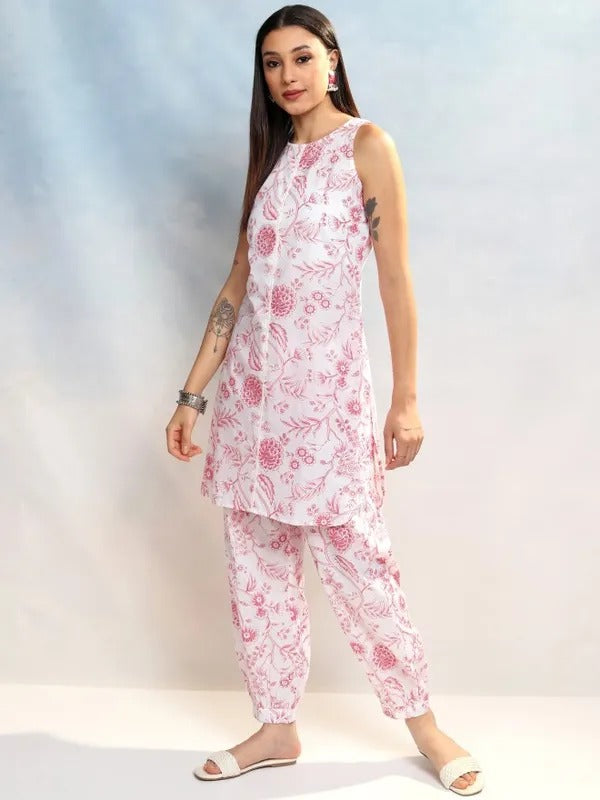 Cream/Pink Tunic with Trousers Co-Ords