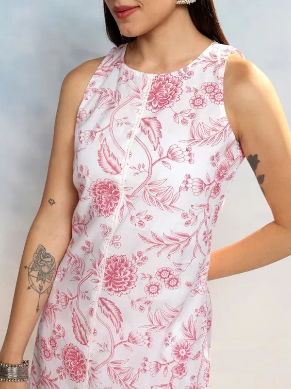 Cream/Pink Tunic with Trousers Co-Ords