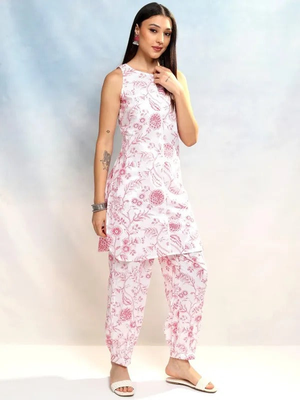 Cream/Pink Tunic with Trousers Co-Ords