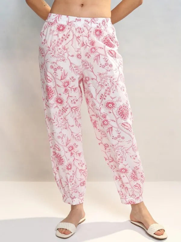 Cream/Pink Tunic with Trousers Co-Ords