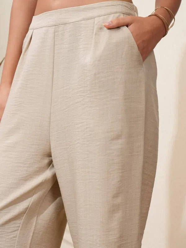Beige Tunic with Trousers Co-Ords