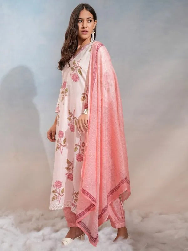 Pink Embroidered Kurta