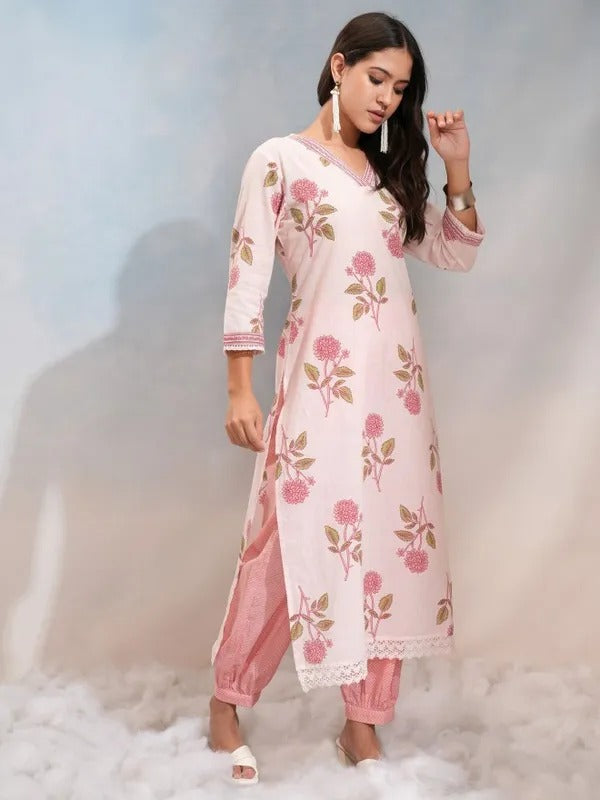 Pink Embroidered Kurta