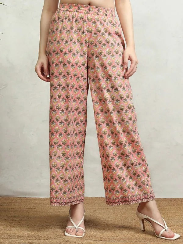 Pink/Yellow Embroidered Kurta
