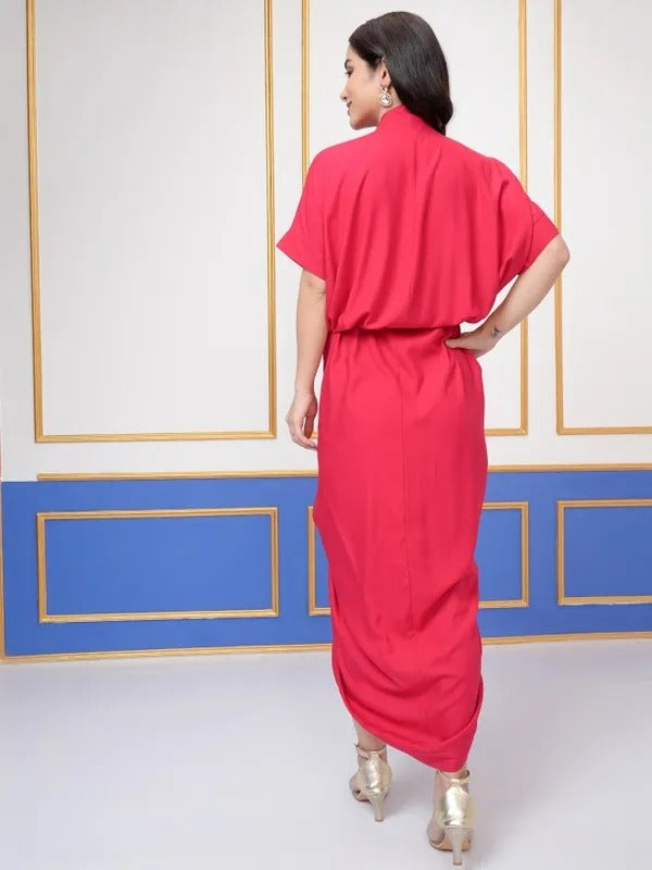 Red Embroidered Kurta-FREE size