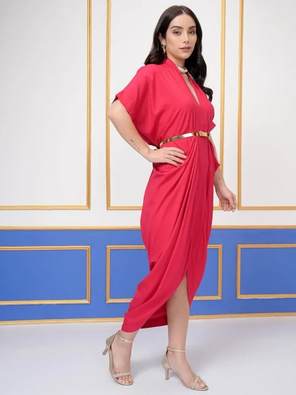 Red Embroidered Kurta-FREE size