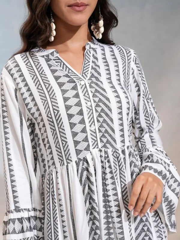 Checked Fit and Flare Dress