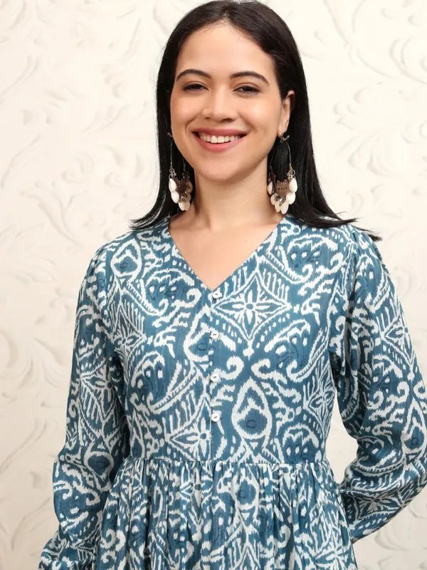 Blue Printed Kurta
