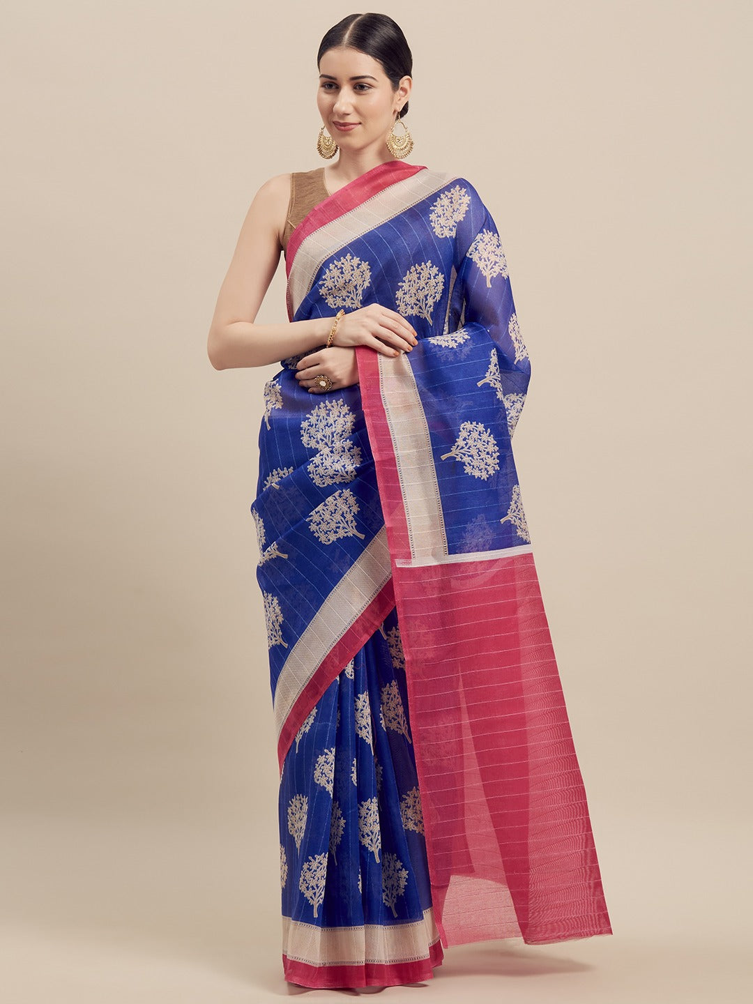 Florence Women Silk Bhagalpuri Saree Blue
