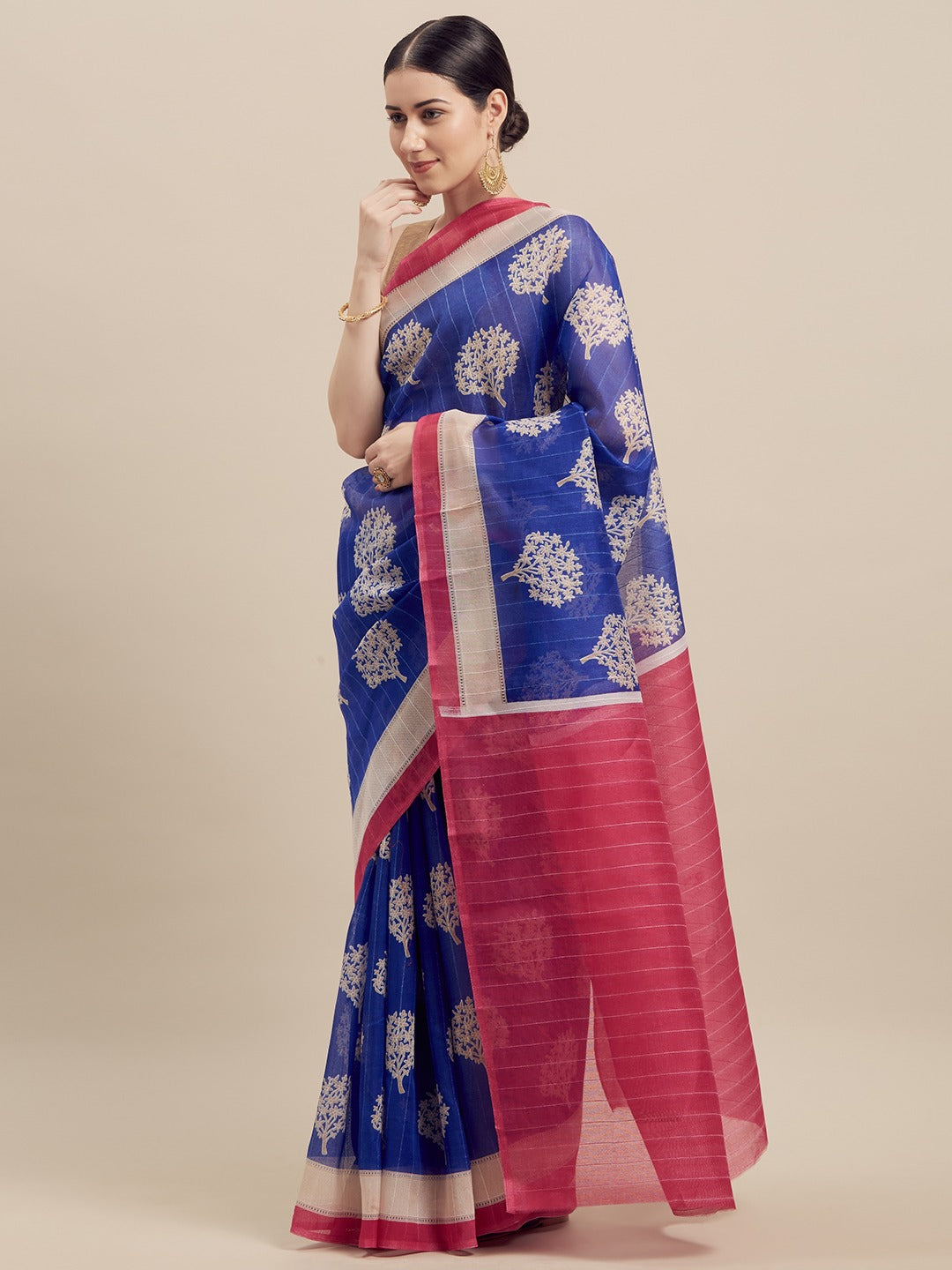 Florence Women Silk Bhagalpuri Saree Blue