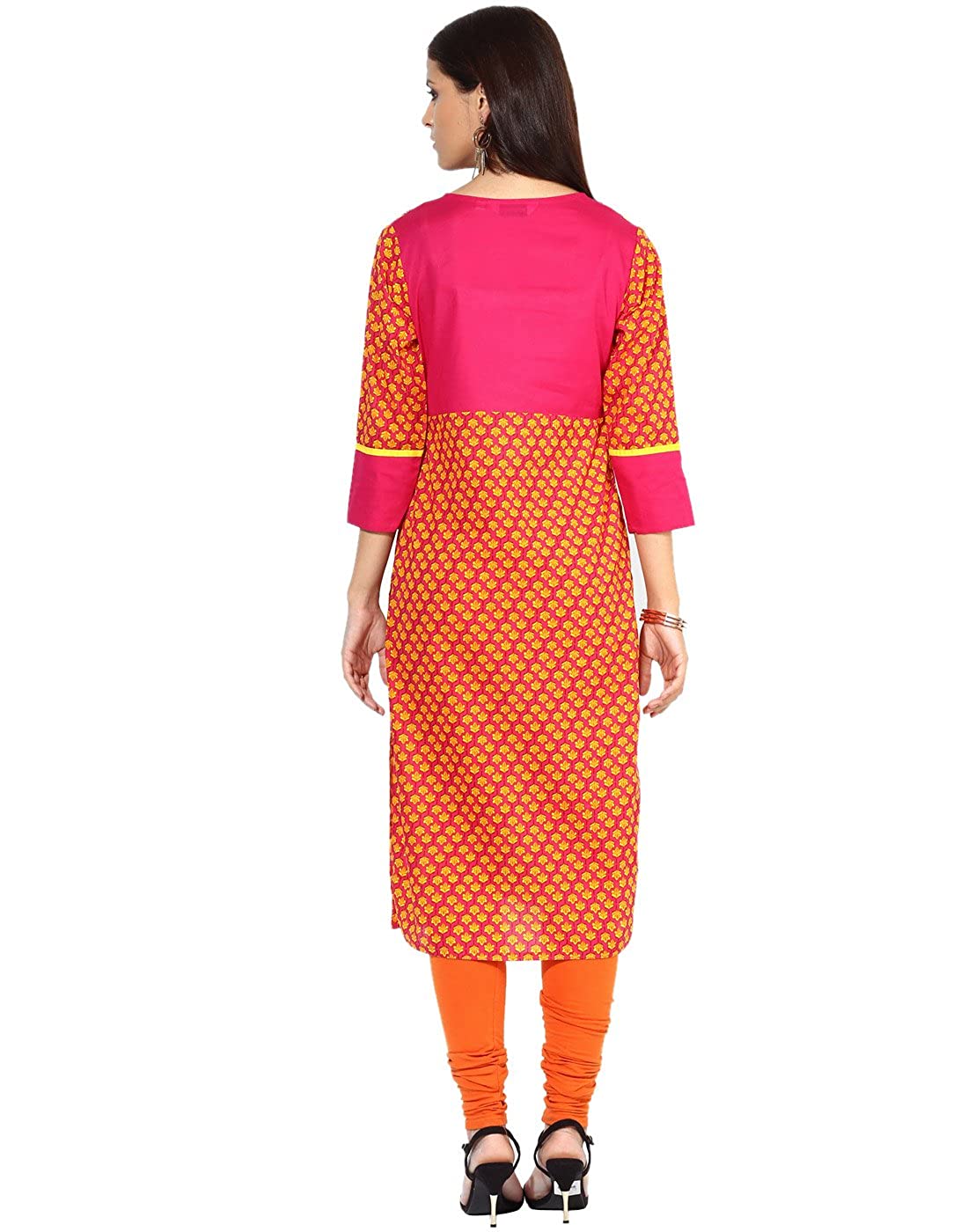 Women's Cotton Printed Multi Coloured Kurta