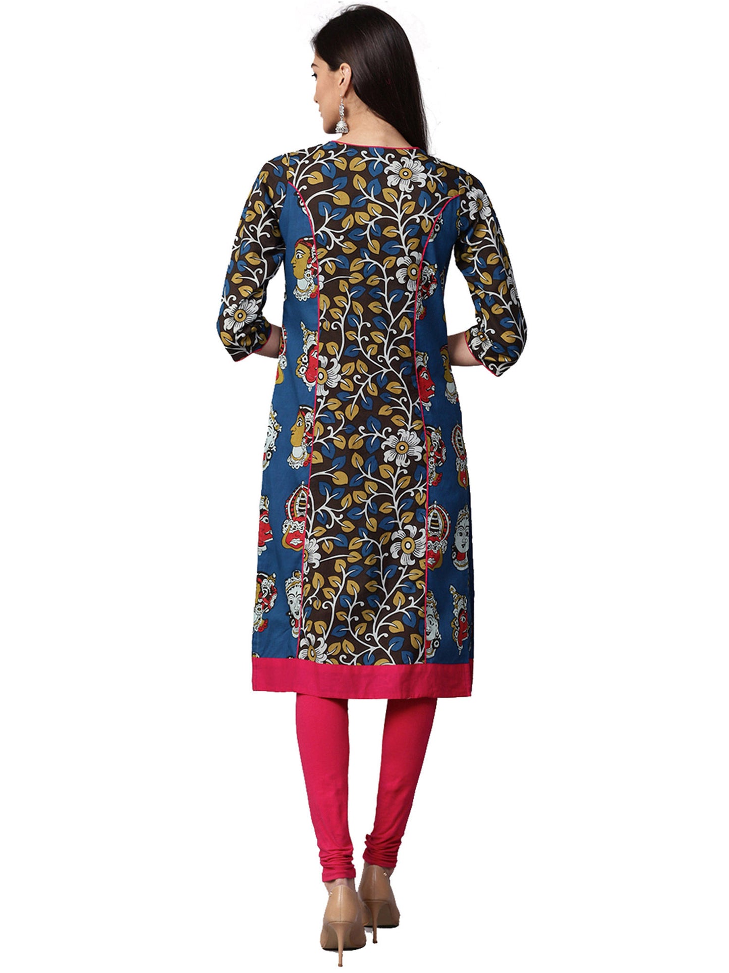 Multicolor Round Neck Printed Kurta