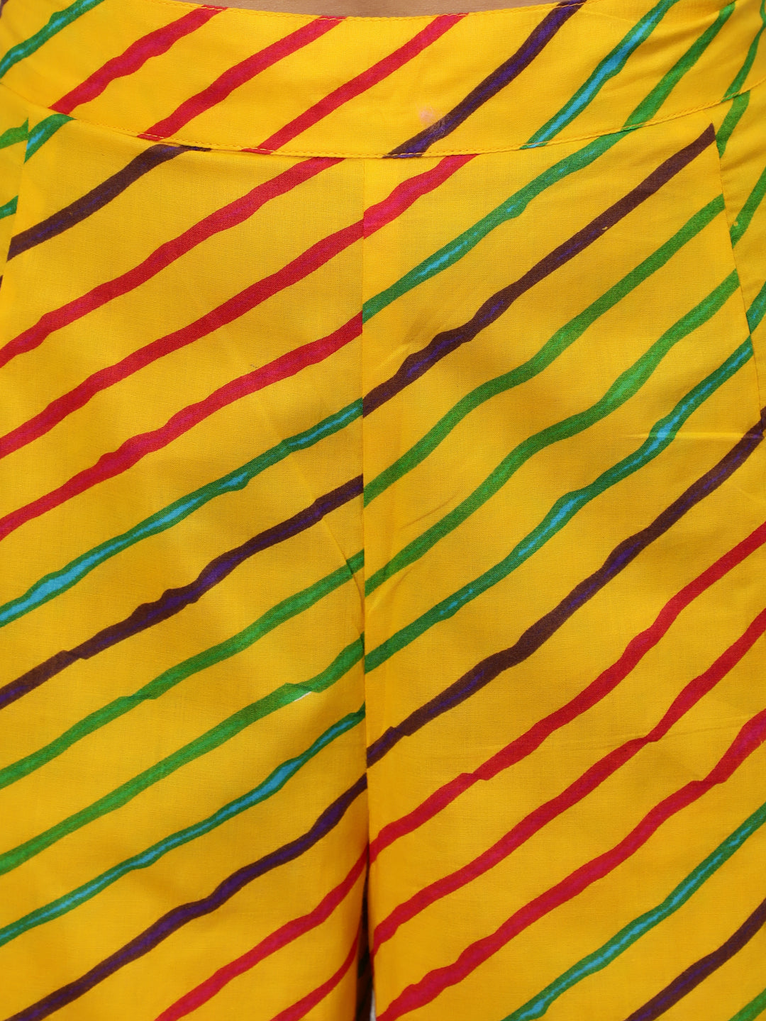 Blue & Yellow Floral Printed Straight Kurta With Ballon Palazzo