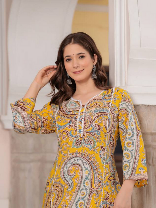 Printed Straight Rayon Kurta