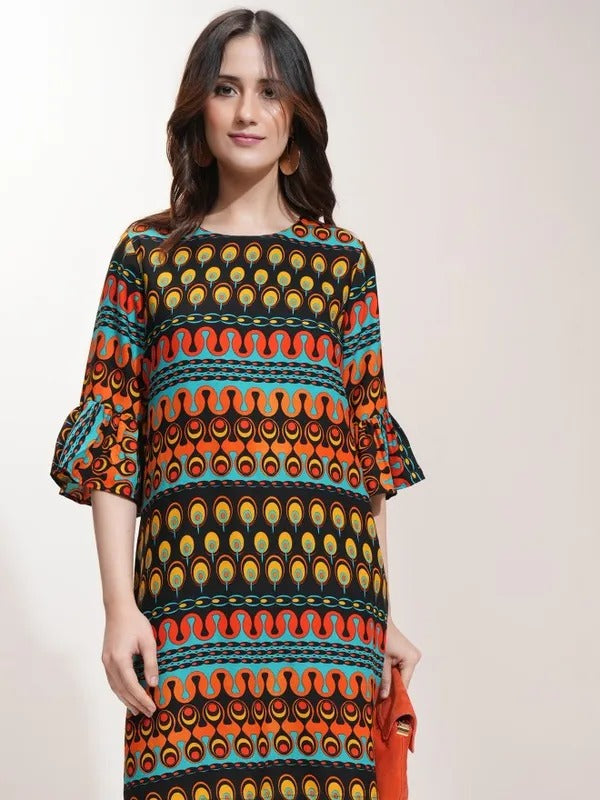 Black Multi Casual Dress