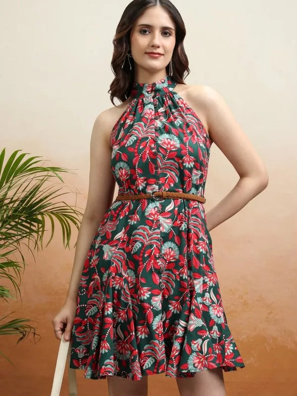 Green/Multi Casual Dress