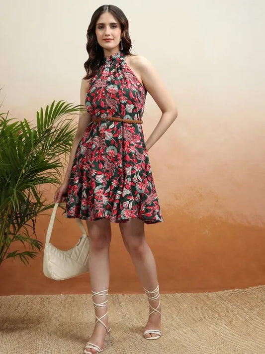 Green/Multi Casual Dress