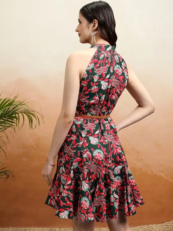 Green/Multi Casual Dress
