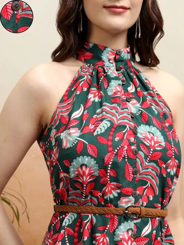 Green/Multi Casual Dress