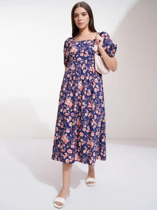 Navy/Multi Casual Dress