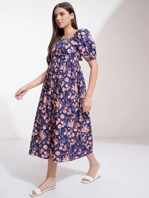 Navy/Multi Casual Dress